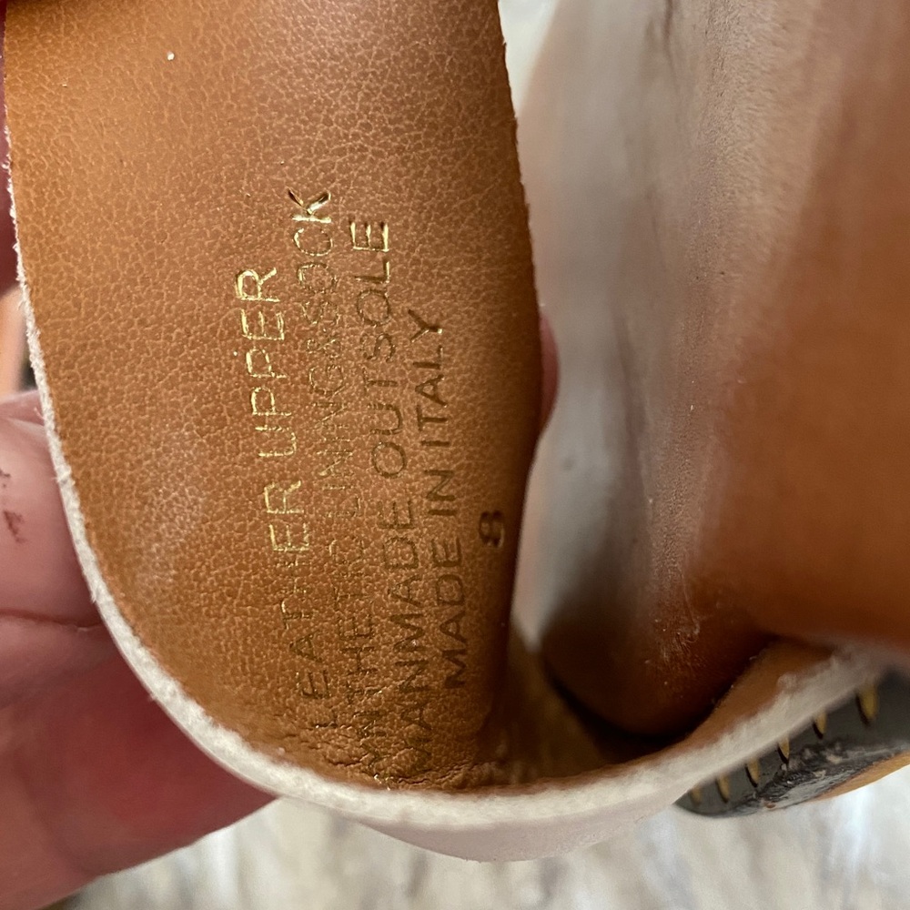 COACH and Four leather strappy White and Gold Slide Sandals - Picture 8 of 12